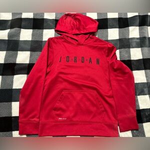 Jordan Red Pullover Hoodie with Black Logo